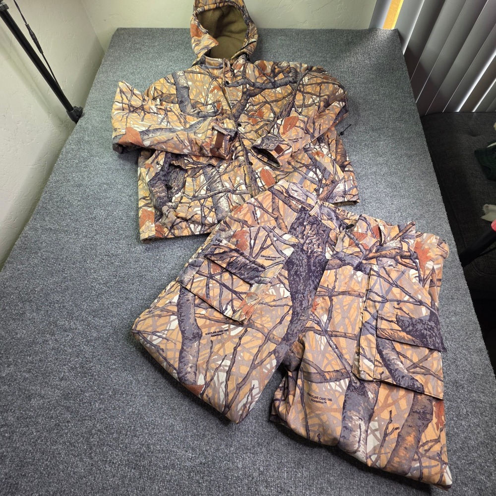 Sportchief Hunting Suit Mens Large Brown Skyline Camo Jacket Pants Set StormTex